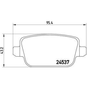 Bromsbelägg BREMBO P 44 017, Bakaxel (Sats)