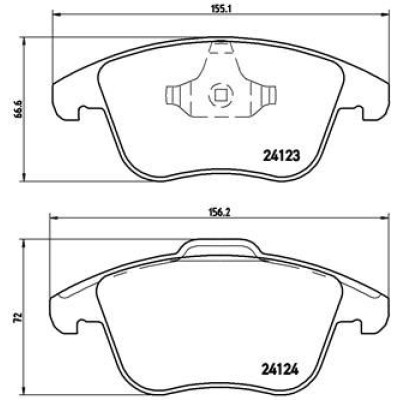 Bromsbelägg BREMBO P 44 020, Framaxel (Sats)