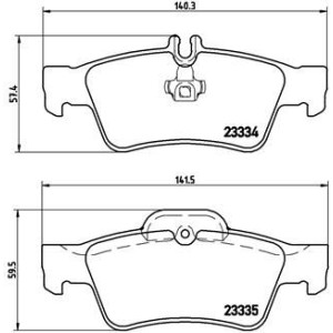 Bromsbelägg BREMBO P 50 052, Bakaxel (Sats)