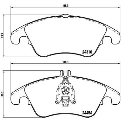 Bromsbelägg BREMBO P 50 069, Framaxel (Sats)