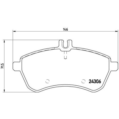 Bromsbelägg BREMBO P 50 070, Framaxel (Sats)