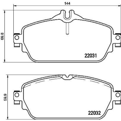 Bromsbelägg BREMBO P 50 118, Framaxel (Sats)