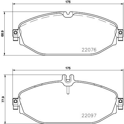 Bromsbelägg BREMBO P 50 124, Framaxel (Sats)