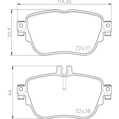 Bromsbelägg BREMBO P 50 136, Bakaxel (Sats)