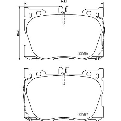Bromsbelägg BREMBO P 50 139, Framaxel (Sats)