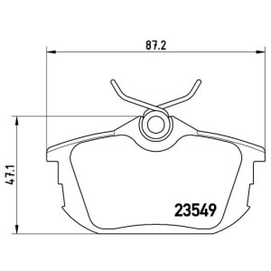 Bromsbelägg BREMBO P 54 023, Bakaxel (Sats)