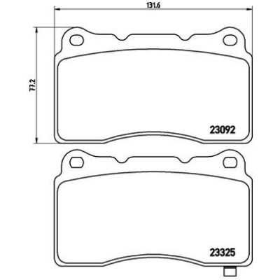 Bromsbelägg BREMBO P 54 039, Framaxel (Sats)