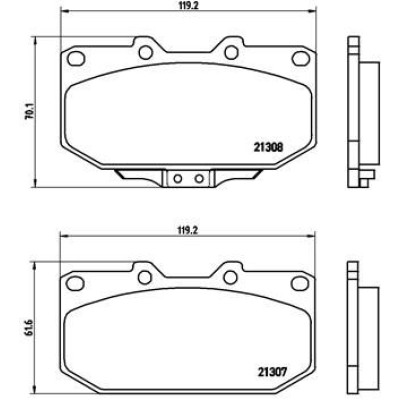 Bromsbelägg BREMBO P 56 025, Framaxel (Sats)