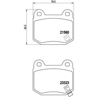 Bromsbelägg BREMBO P 56 048, Bakaxel (Sats)
