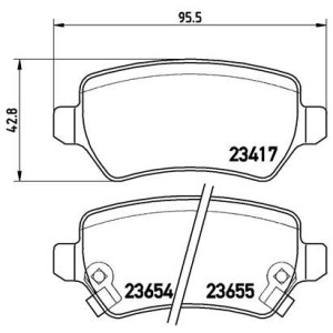 Bromsbelägg BREMBO P 59 038, Bakaxel (Sats)