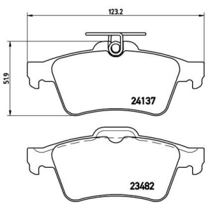 Bromsbelägg BREMBO P 59 042, Bakaxel (Sats)