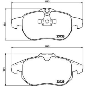 Bromsbelägg BREMBO P 59 043, Framaxel (Sats)