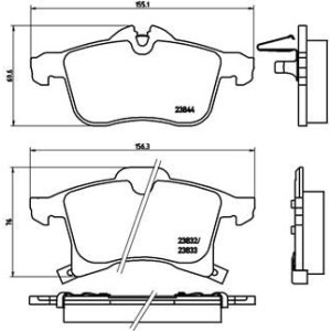 Bromsbelägg BREMBO P 59 045, Framaxel (Sats)