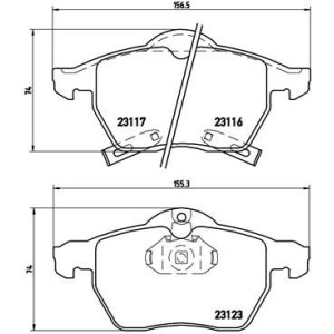 Bromsbelägg BREMBO P 59 048, Framaxel (Sats)