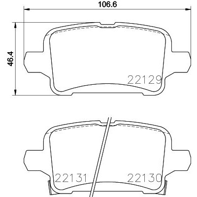 Bromsbelägg BREMBO P 59 090, Bakaxel (Sats)