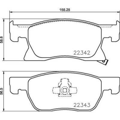 Bromsbelägg BREMBO P 59 092, Framaxel (Sats)