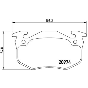 Bromsbelägg BREMBO P 61 032, Bakaxel (Sats)