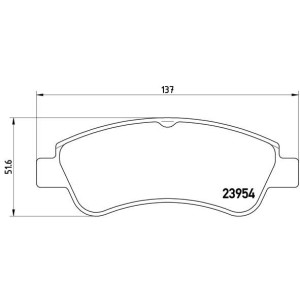 Bromsbelägg BREMBO P 61 066, Framaxel (Sats)