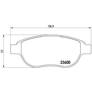 Bromsbelägg BREMBO P 61 068, Framaxel (Sats)