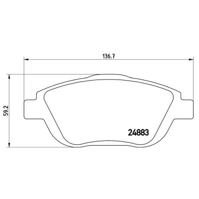 Bromsbelägg BREMBO P 61 103, Framaxel (Sats)