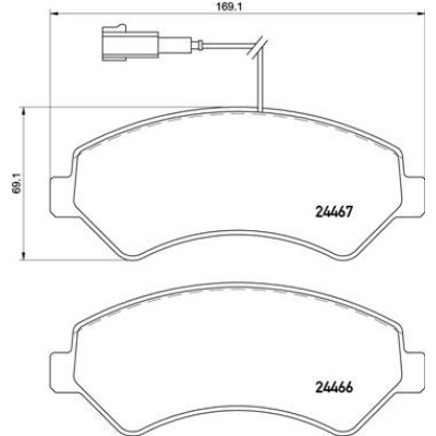 Bromsbelägg BREMBO P 61 118, Framaxel (Sats)