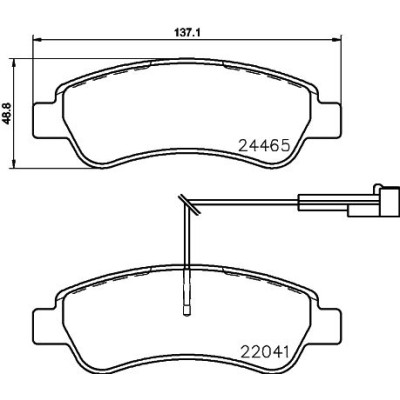 Bromsbelägg BREMBO P 61 125, Bakaxel (Sats)