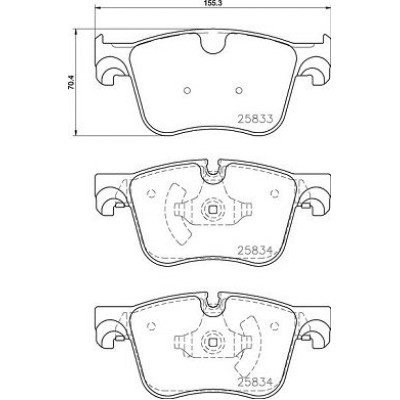 Bromsbelägg BREMBO P 61 127, Framaxel (Sats)