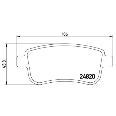 Bromsbelägg BREMBO P 68 041, Bakaxel (Sats)