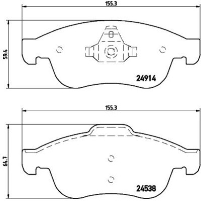 Bromsbelägg BREMBO P 68 050 Framaxel (Sats)