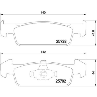 Bromsbelägg BREMBO P 68 060, Framaxel (Sats)