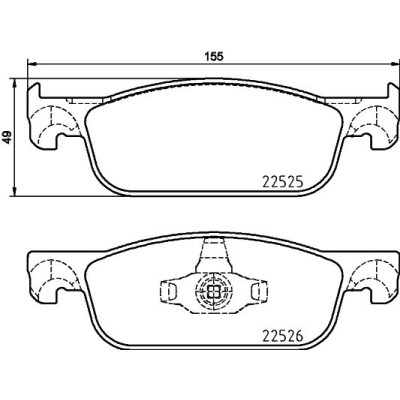 Bromsbelägg BREMBO P 68 065, Framaxel (Sats)