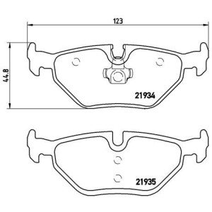 Bromsbelägg BREMBO P 71 006, Bakaxel (Sats)