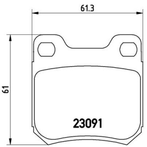 Bromsbelägg BREMBO P 71 008, Bakaxel (Sats)