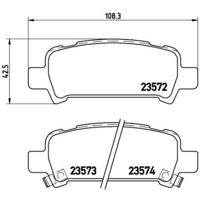 Bromsbelägg BREMBO P 78 011, Bakaxel (Sats)
