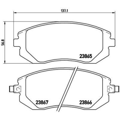Bromsbelägg BREMBO P 78 013, Framaxel (Sats)
