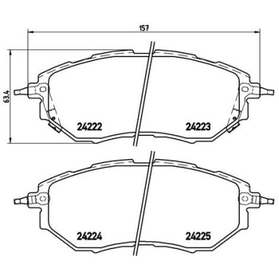 Bromsbelägg BREMBO P 78 017, Framaxel (Sats)