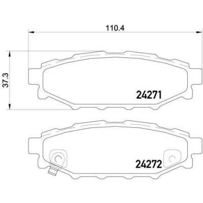 Bromsbelägg BREMBO P 78 020, Bakaxel (Sats)