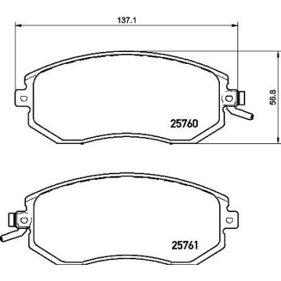 Bromsbelägg BREMBO P 78 021, Framaxel (Sats)