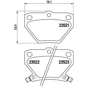 Bromsbelägg BREMBO P 83 052, Bakaxel (Sats)