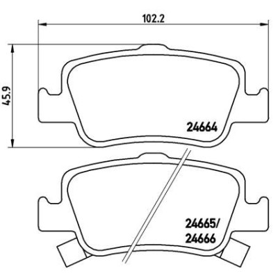 Bromsbelägg BREMBO P 83 080, Bakaxel (Sats)