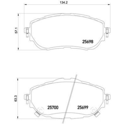 Bromsbelägg BREMBO P 83 150, Framaxel (Sats)