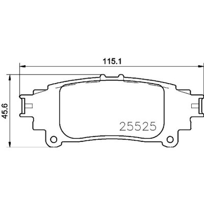 Bromsbelägg BREMBO P 83 166, Bakaxel (Sats)