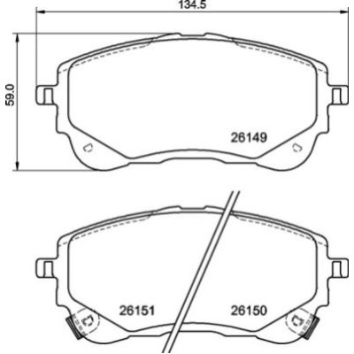 Bromsbelägg BREMBO P 83 177, Framaxel (Sats)