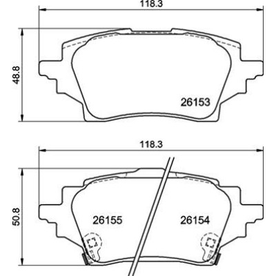 Bromsbelägg BREMBO P 83 178, Bakaxel (Sats)