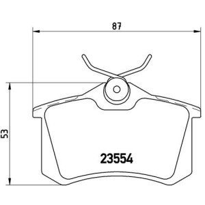Bromsbelägg BREMBO P 85 017, Bakaxel (Sats)