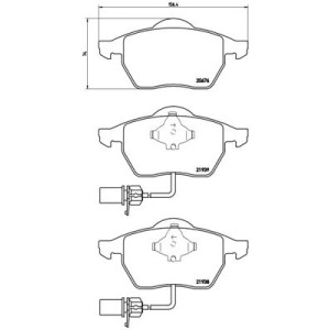 Bromsbelägg BREMBO P 85 037, Framaxel (Sats)