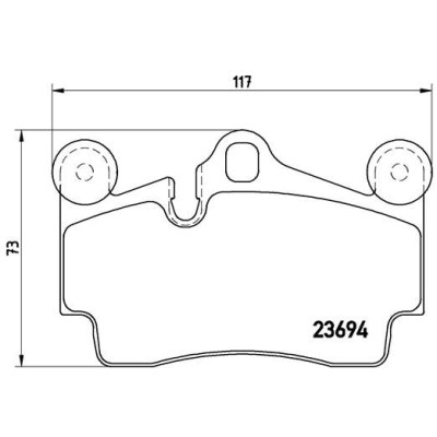Bromsbelägg BREMBO P 85 070, Bakaxel (Sats)