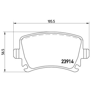 Bromsbelägg BREMBO P 85 073, Bakaxel (Sats)