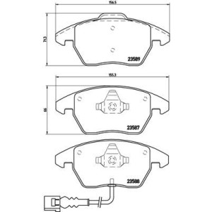 Bromsbelägg BREMBO P 85 075, Framaxel (Sats)