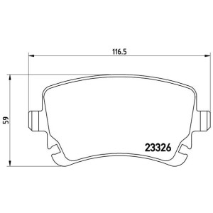Bromsbelägg BREMBO P 85 076, Bakaxel (Sats)